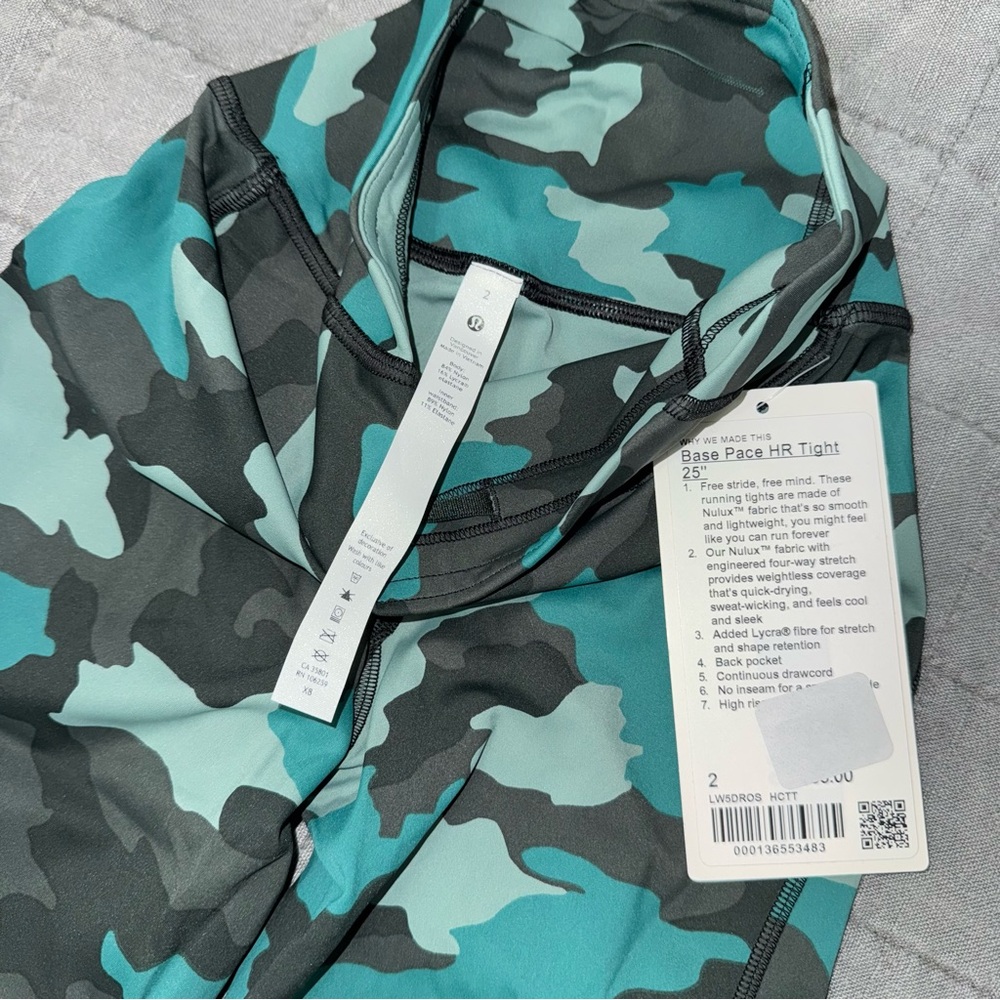 lululemon athletica Camouflage Leggings - Teal and Black